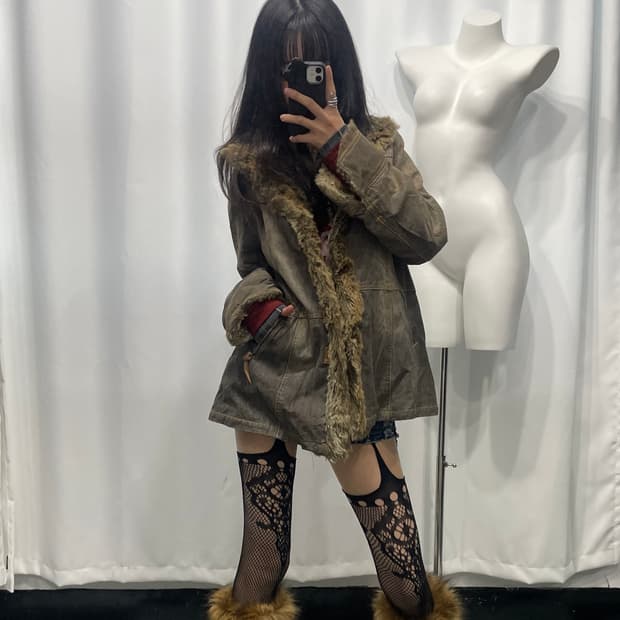 🎸그레이 퍼 롱 자켓🎸