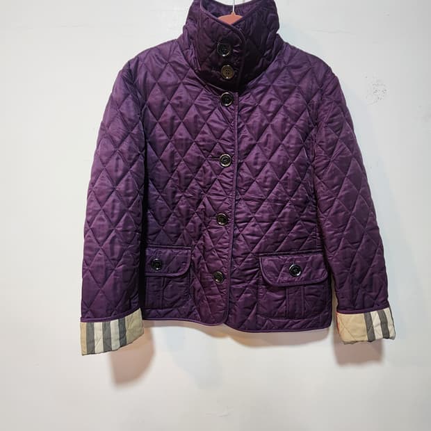 버버리 브릿 퀼팅 자켓 퍼플 M