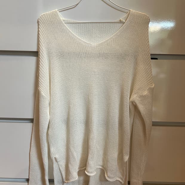 화이트 시스루 니트