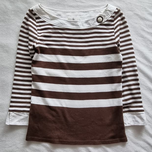 빈티지 긱시크 오리엔탈 스트라이프 단추 딱붙핏 탑