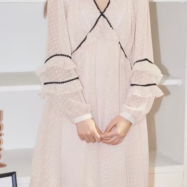 살롱드욘 쉬폰 프릴원피스