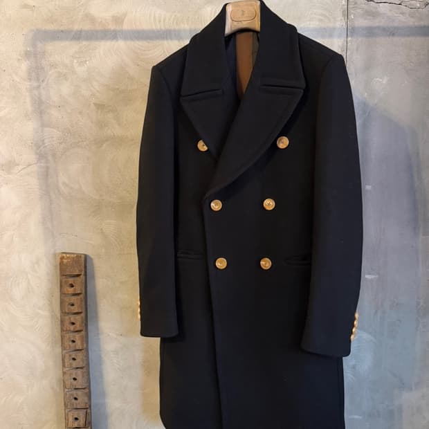 시스템 캐시미어 울 더블 브레스티드 코트 100