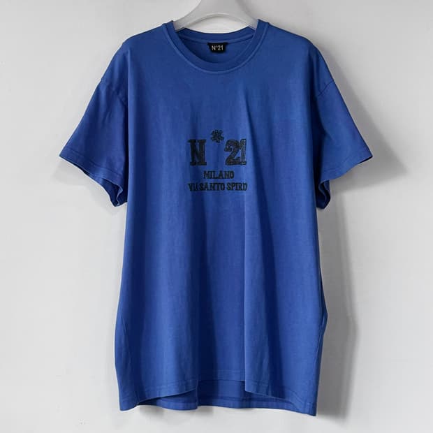 N21 23 블루 로고 반팔 티셔츠 XL