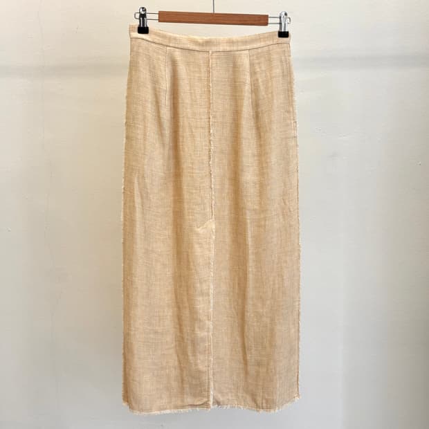 오라리 더블 페이스 프린지 롱스커트