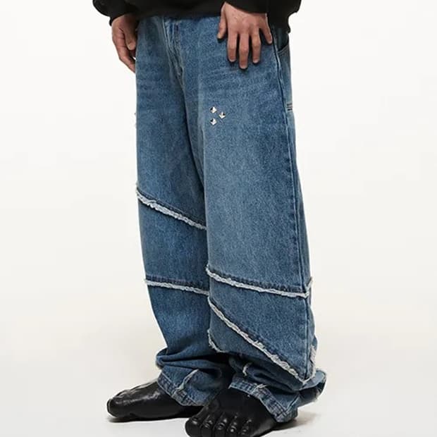 [L] 더콜디스트모먼트 컷 아웃 데님 팬츠 블루