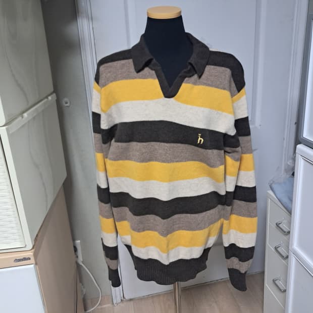 헤지스 남성 스트라이프 모 100% 니트 95