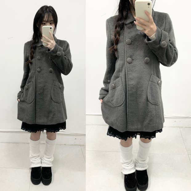 도쿄 걸 플러피 차콜 코트