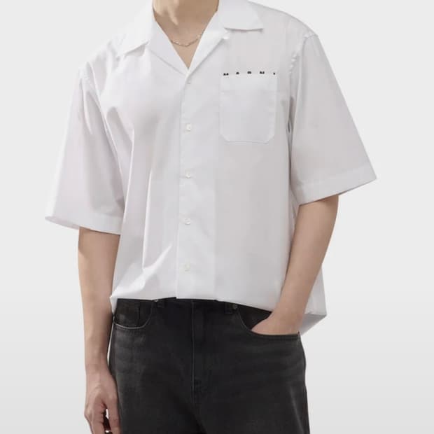 마르니 화이트 포켓 셔츠