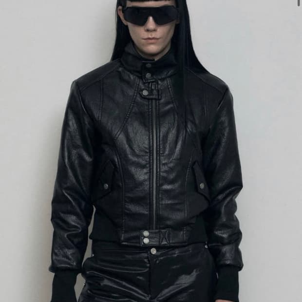 보헤미안서울 highneck moto jacket 하이넥 모토자켓 슬림