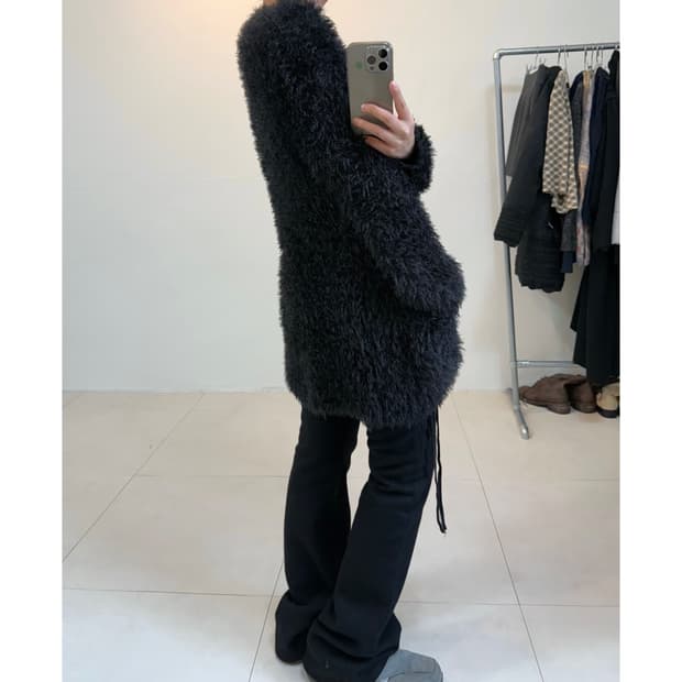 빈티지 퍼 가디건