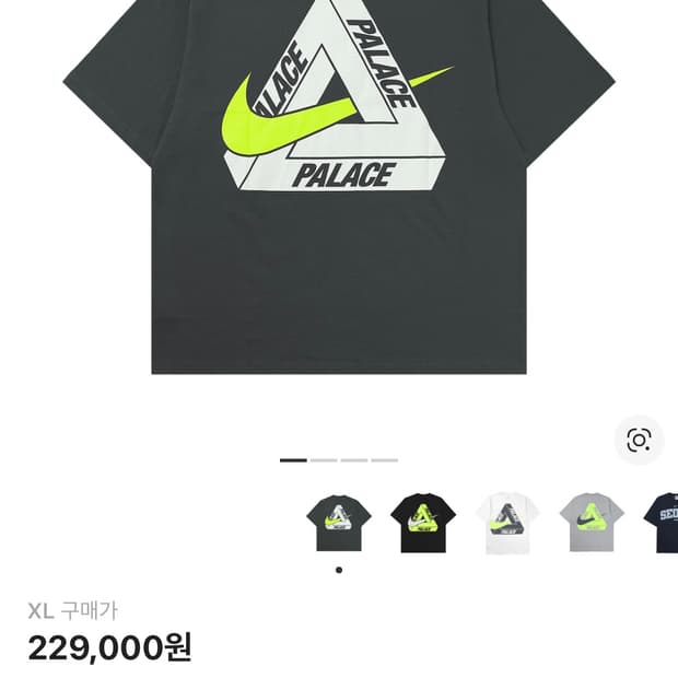 팔라스 x 나이키 트라이 스우시 티셔츠 차콜 XL 새상품