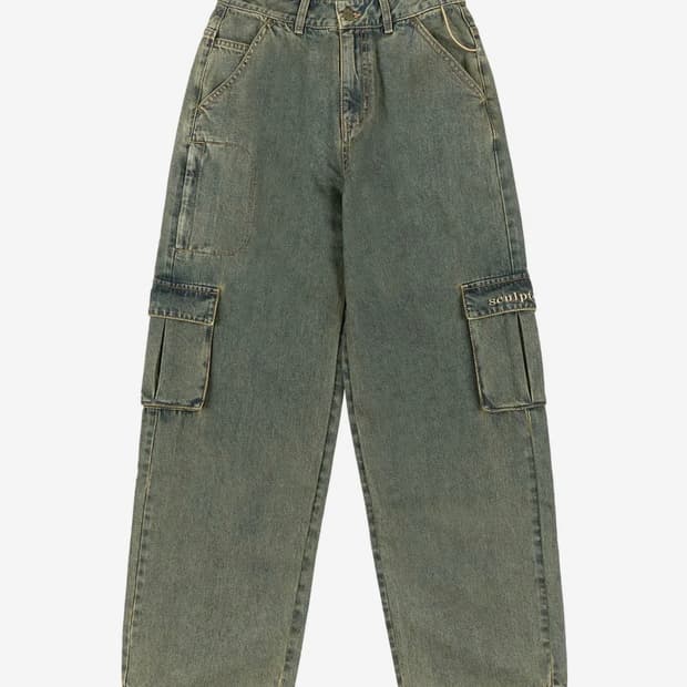 스컬프터 Acid Cargo Jogger Pants Vintage Gre