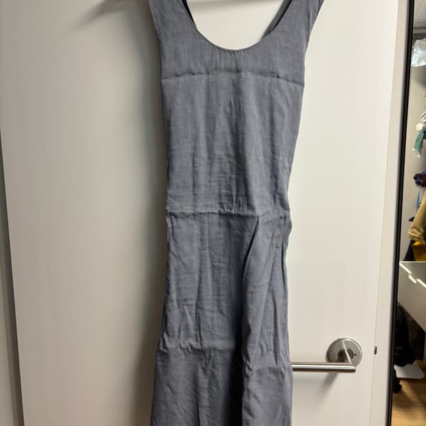 [0] 띠어리 린넨 크로스백 원피스 파스텔블루