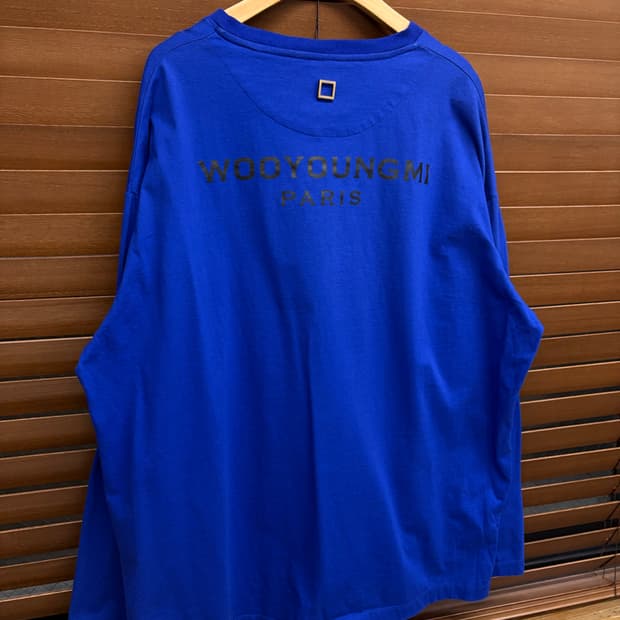 우영미 백로고 블루 롱슬리브 44 