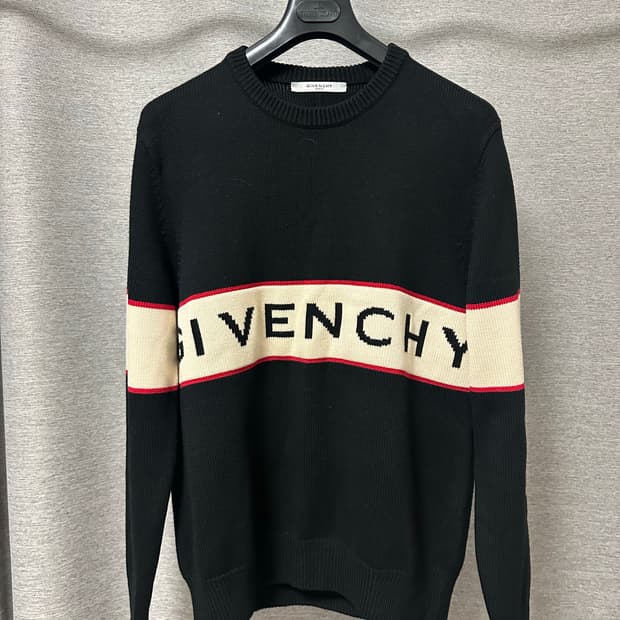 지방시 레터링로고 울 니트 블랙 (XL)