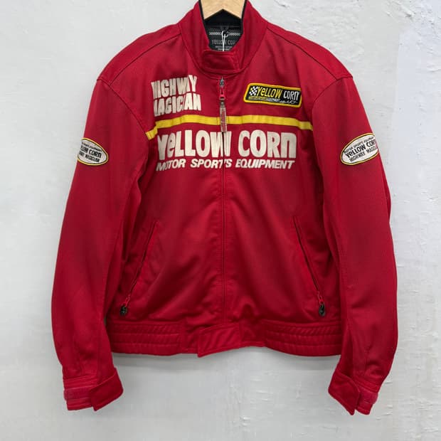 옐로우 콘 00s 멀티패치 메쉬 라이더 자켓