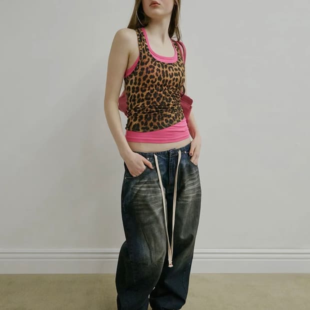 스컬프터 Brushed Denim Pants Mid Blue
