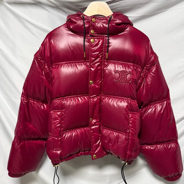 [S+급/38] 셀린느 라이트웨이트 나일론 크롭 트리옹프 여성패딩