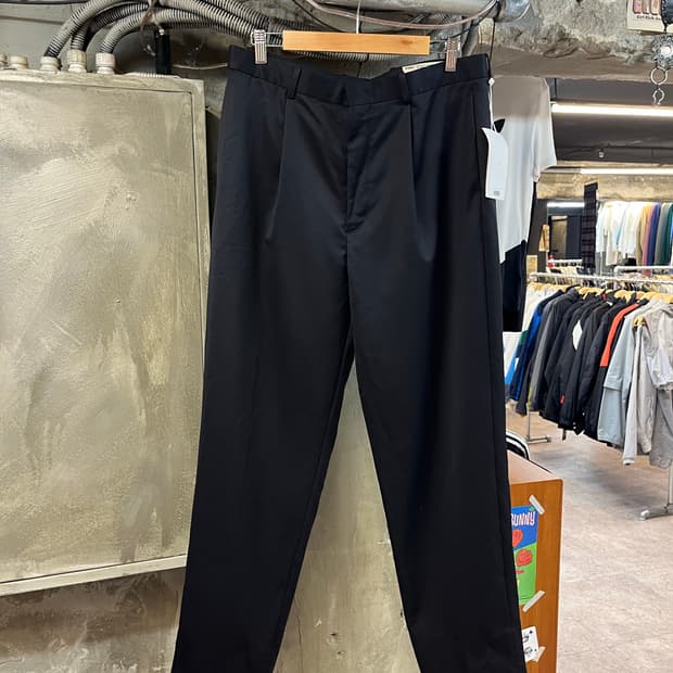포터리 파인 울 원플리츠 테이퍼드 팬츠 블랙  #csz2069