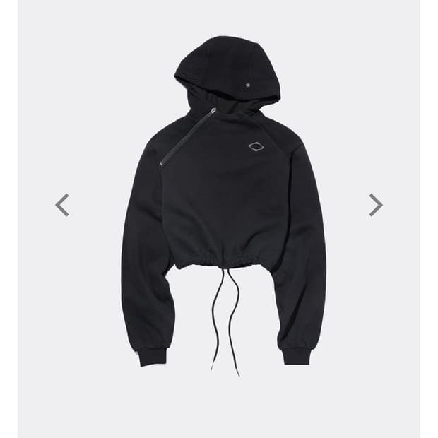 미스치프 크롭 사이드 집 후디 블랙 M