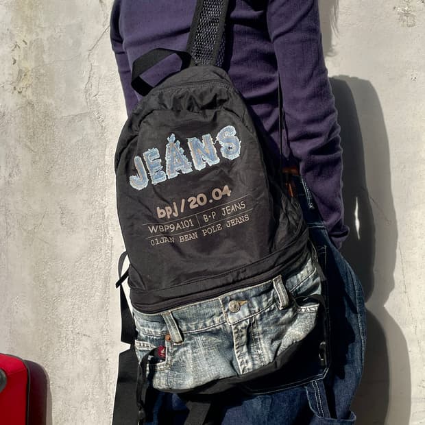 90s 빈폴 데님 백팩 올드스쿨 y2k 가방 os