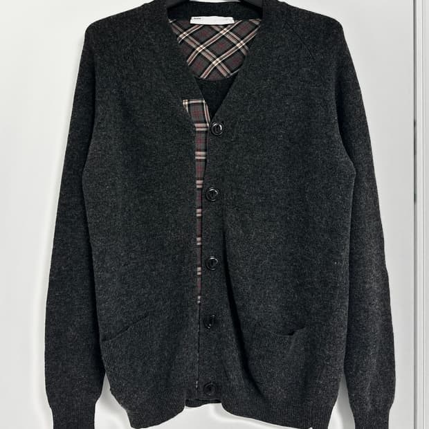 [SHIPS 쉽스] 남성 체크 배색 가디건