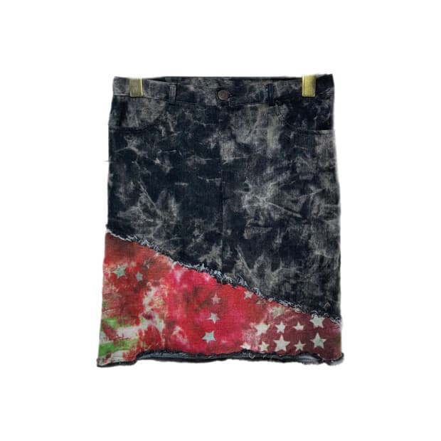 워싱 데님 스커트