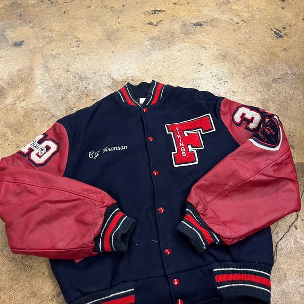 [ 정품/XL ] Meca 빈티지 커스텀 패치 바시티 자켓 b16