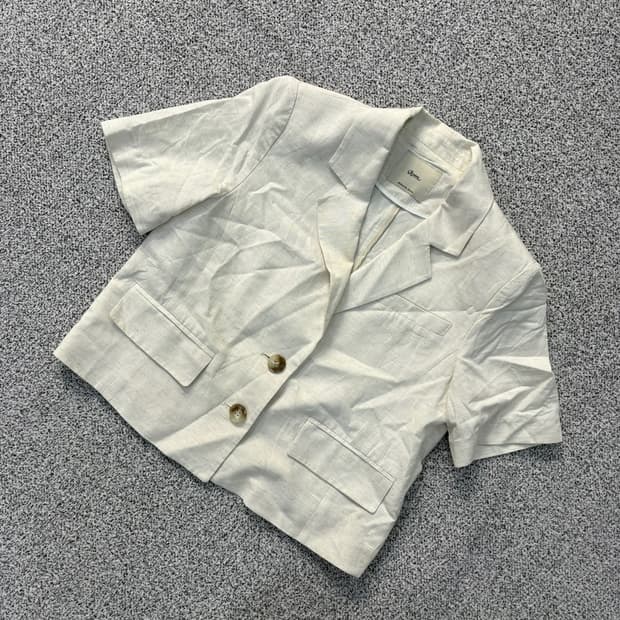 S 로엠 여성 크롭 린넨 셔츠 자켓 0401J