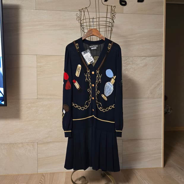 [미착용/42] 모스키노 플리츠 니트 원피스