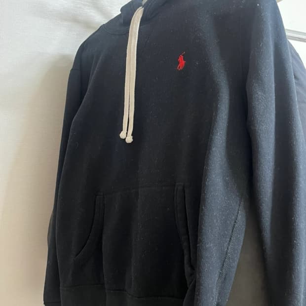 폴로 랄프로렌 블랙 후드티 S