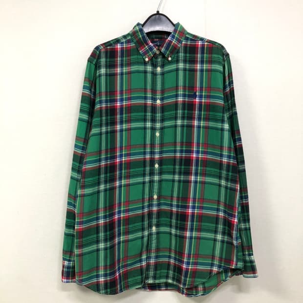 폴로 랄프로렌 부드러운 코튼 타탄체크 셔츠 _ 그린 _ 보이즈XL