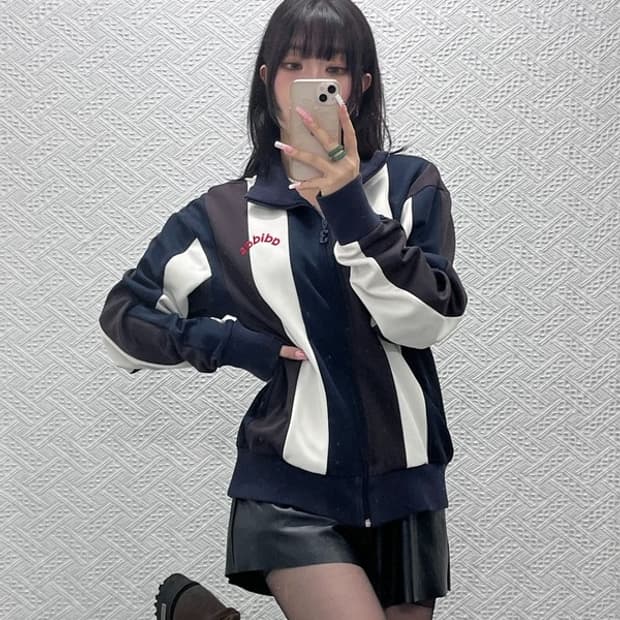 아디다스 올드스쿨 레트로 스트라이프 져지 집업 105 C12427