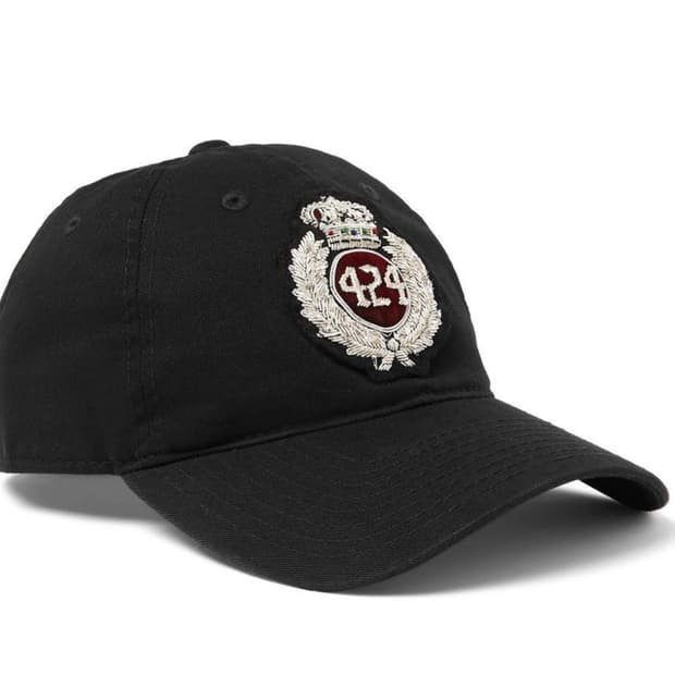 424 logo appliqued cotton twill cap