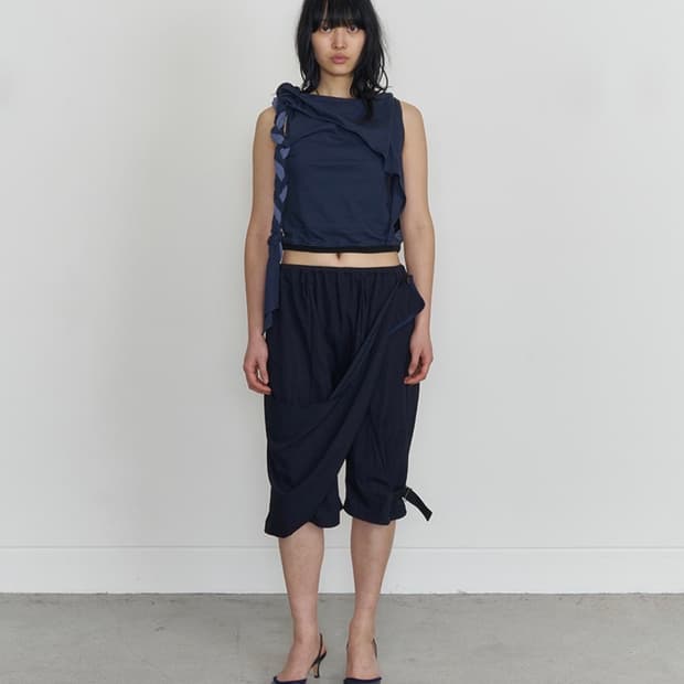 오들리워크샵 Draped Harem Shorts, Midnight