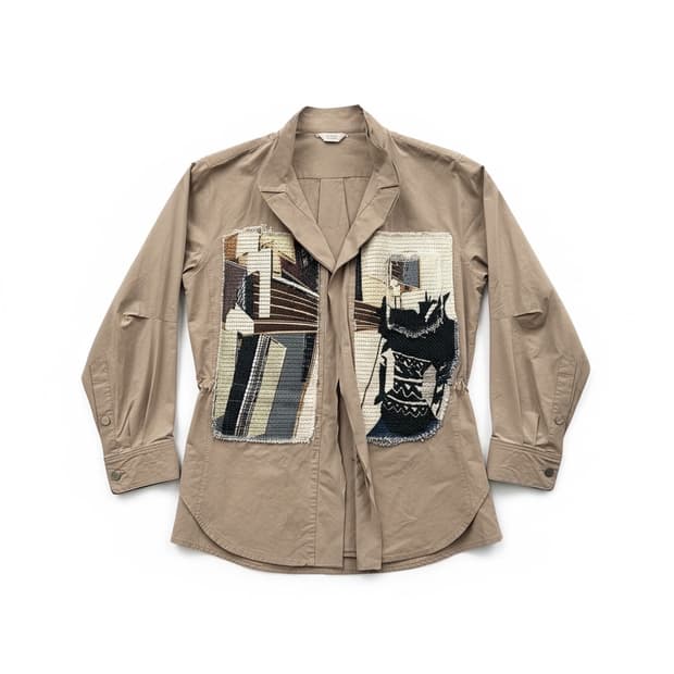 TIME 포스트모던 패치워크 여성 자켓