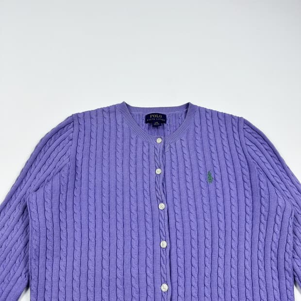 폴로 랄프로렌 포니 걸즈 퍼플 니트 가디건 (실측 XS 여성추천)