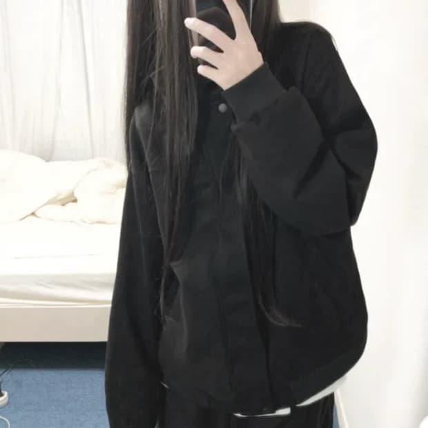 오버핏 하이넥 스웨이드 집업