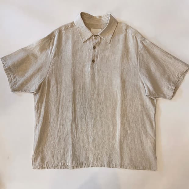 URU TOKYO Linen Blend Half-Button shirt