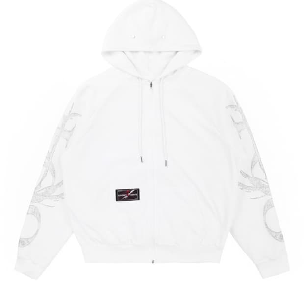 604서비스 리버시블 스포티 집업 후디 화이트