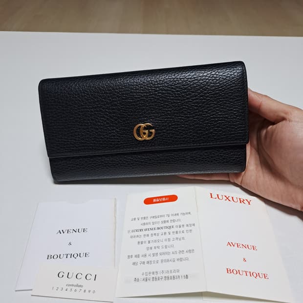 [100%/정품] 구찌 GG 마몽 장지갑 블랙, 구찌지갑,구찌장지갑