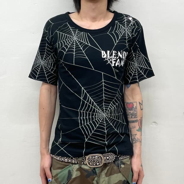 spider silk black vintage T-shirt 