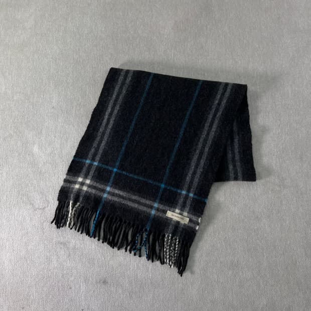 버버리 체크 캐시미어 울 차콜 머플러 