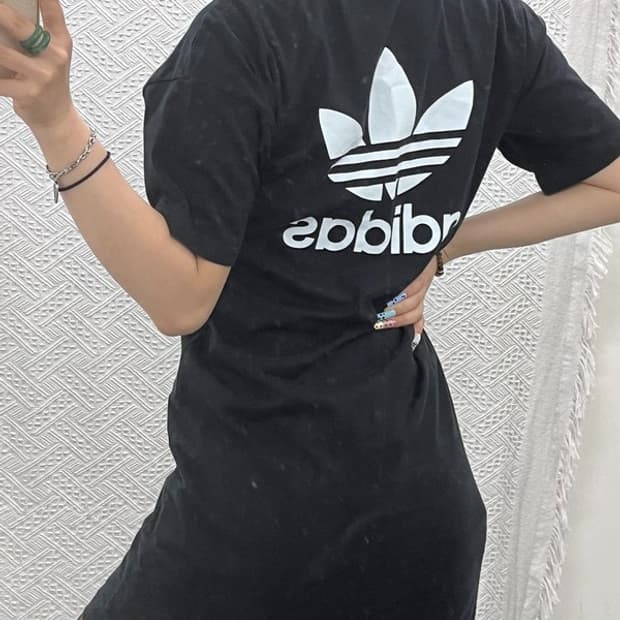 아디다스 Y2K 아디컬러 트레포일 반팔 미니원피스 S C13028