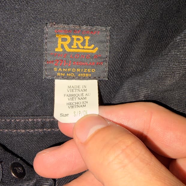rrl lot271블랙 s 사이즈 팝니다.