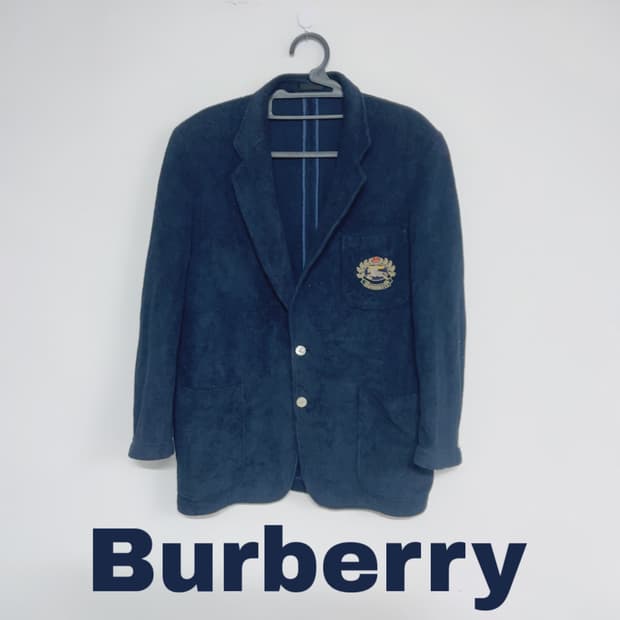 버버리 네이비 프레피룩 봄 블레이저