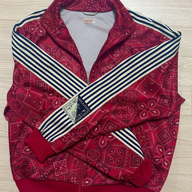 캐피탈 스무스 저지 쿠키 반다나 프린트 트랙 자켓 레드