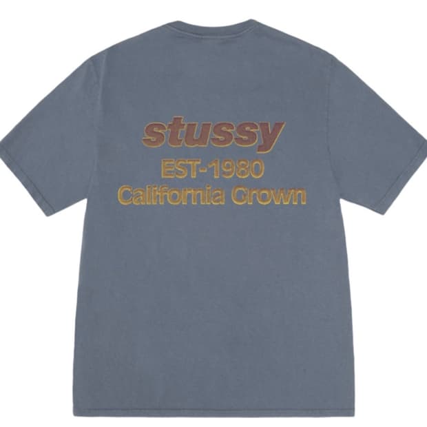 스투시 서프 클럽 티셔츠 피그먼트 다이드 블랙