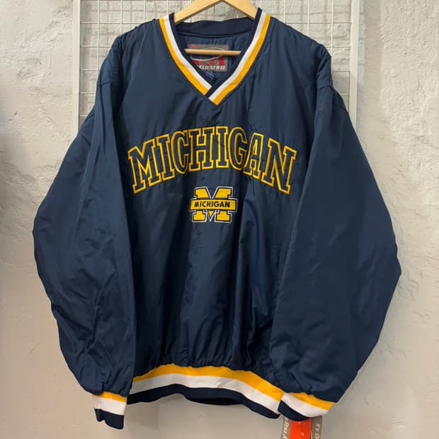 90s USA 월드센스 올드스쿨 미시간 네이비 웜업 XL