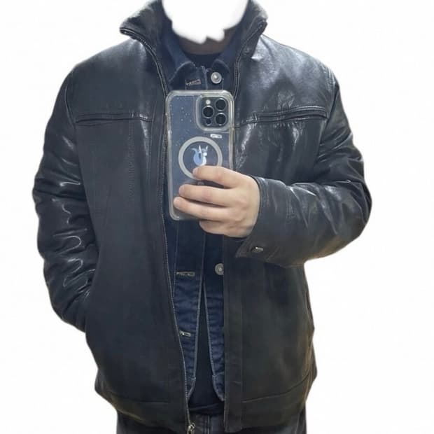 100% 토끼털&양가죽 가죽자켓